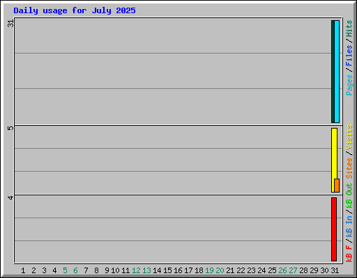 Daily usage for July 2025