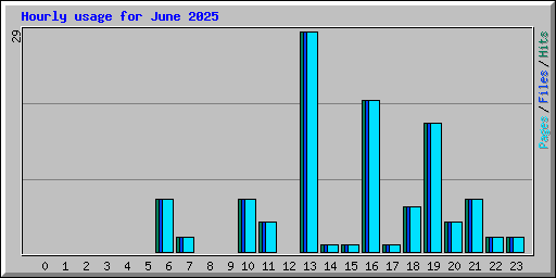 Hourly usage for June 2025