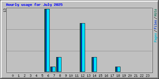 Hourly usage for July 2025
