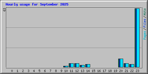 Hourly usage for September 2025