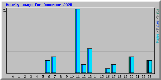 Hourly usage for December 2025