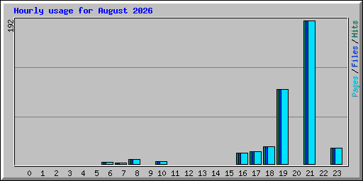 Hourly usage for August 2026
